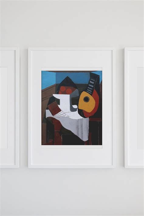 Pablo Picasso Still Life With Mandoline Poster Art Canvas Etsy