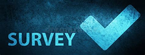 Survey Validate Icon Special Blue Banner Background Stock