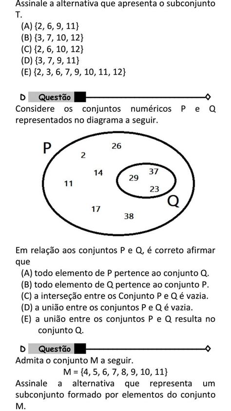 Considere Os Conjuntos Numéricos P E Q Representados No Diagrama A