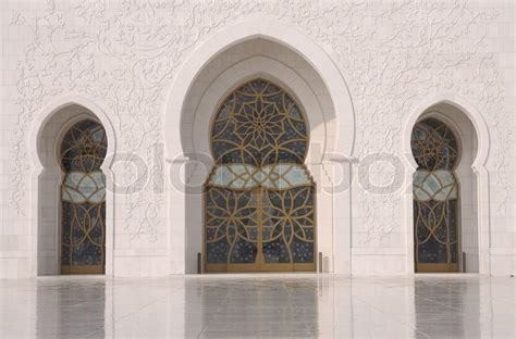 Doors Of The Sheikh Zayed Mosque In Abu Stock Image Colourbox