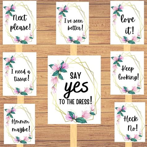 Printable Say Yes To The Dress Signs Bridal Boutique Wedding Dress