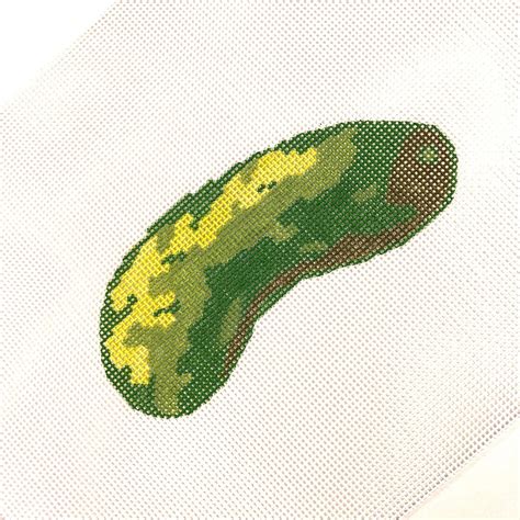 Pickle Hand Painted Needlepoint Canvas Etsy