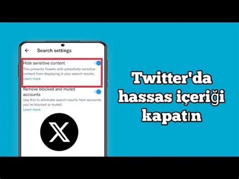 Twitter X te hassas içerik nasıl kapatılır Yeni yol YouTube