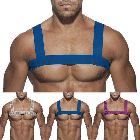 Mens Gay Lingerie Elastic Body Chest Harness Belt Sports Gym Nightclub