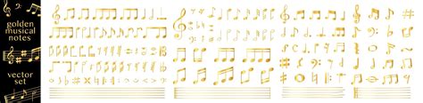 Premium Vector | Set of gold music notes symbols flat design vector ...