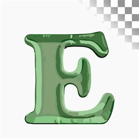 E Diseño de letras elegante fuente de terciopelo verde alfabeto