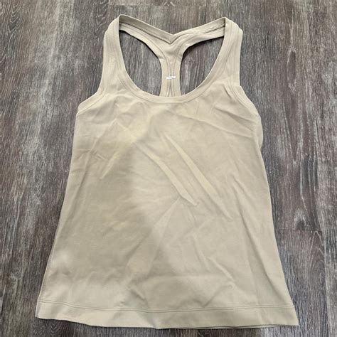 Lululemon Racer Back Tank Nude Color Like New Size Depop