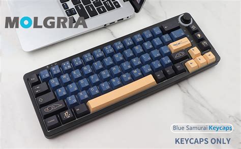 Molgria Blue Samurai Keycaps Set Pbt Keycaps For Gaming Keyboard