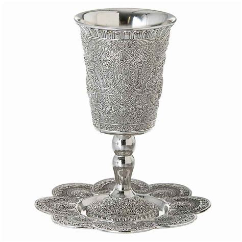 Silver Plated Fancy Kiddush Cup