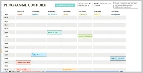 Modèle Excel De Calendrier Journalier Gratuit