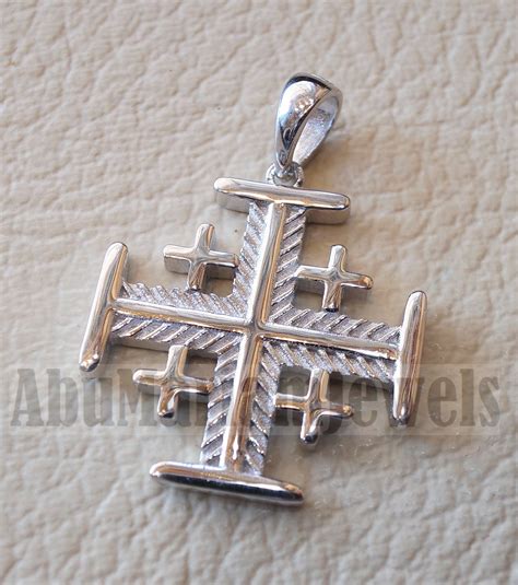 Jerusalem Cross Pendant Sterling Silver Middle Eastern Etsy