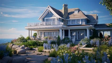 Premium AI Image | A Cape Cod house with a coastal themed interior design