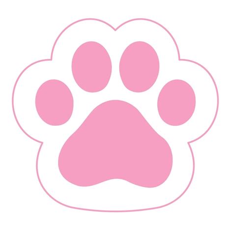 Premium Vector | Cat paw in pink and white color cute icon