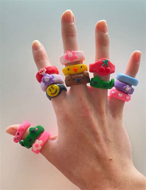 Free Chunky Clay Rings In Polymer Clay Ring Diy Clay Crafts