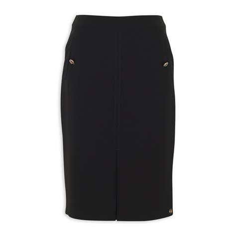 Black Button Detail Pencil Skirt 3094354 Daniel Hechter