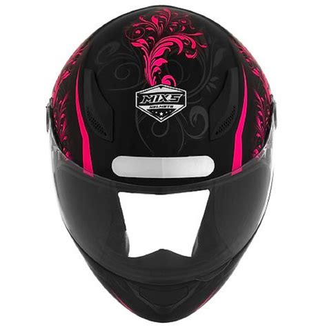 Capacete Mixs Fechado Fokker Racing Girls Preto Rosa Phmotos