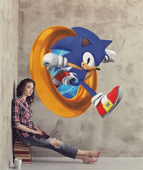 Removable Super Sonic Wall Decal Sonic The Hedgehog Wall Sticker For