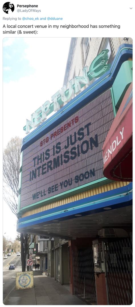 Movie theater marquee signs using this time to share positive messages