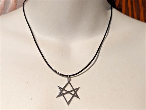 UNICURSAL HEXAGRAM PENDANT Thelema Symbol Cord Necklace Aleister