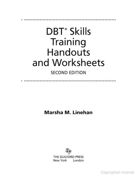 Dbt Skills Training Handouts And Worksheets By Marsha M Linehan Dbt