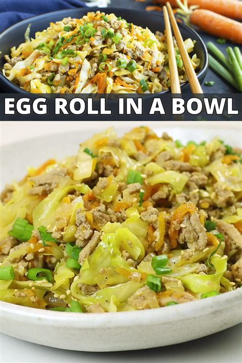 This Easy Egg Roll In A Bowl Recipe Is Loaded With Asian Flavor Ground