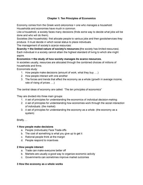 Chapter 1 Ten Principles Of Economics Chapter 1 Ten Principles Of