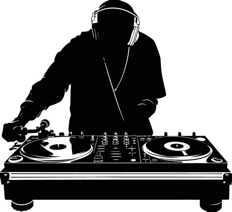 Ai Generated Silhouette Dj Turntable Black Color Only 38018870 Vector