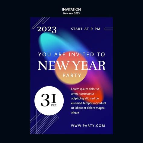 Premium PSD | Happy new year invitation template