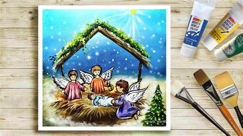 How to Paint a Nativity Scene with Acrylics | Full Video | Step by Step ...