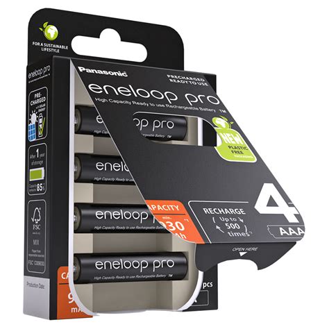 Pilas Recargables Aaa Panasonic Eneloop Pro Bk 4hcde 4be Pack De 4