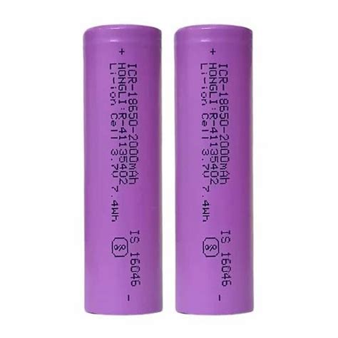 18650 Rechargeable Battery 3 7V 2000 MAh Li Ion High Capacity At Rs 19