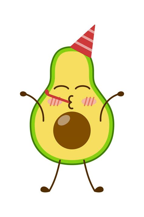 Avocado Cartoon Character Mascot Design Of Illustration Cute Avocado