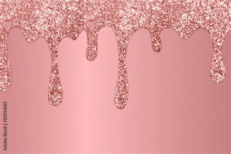 Rose Gold Dripping Glitter Background Dripping Glitter Background