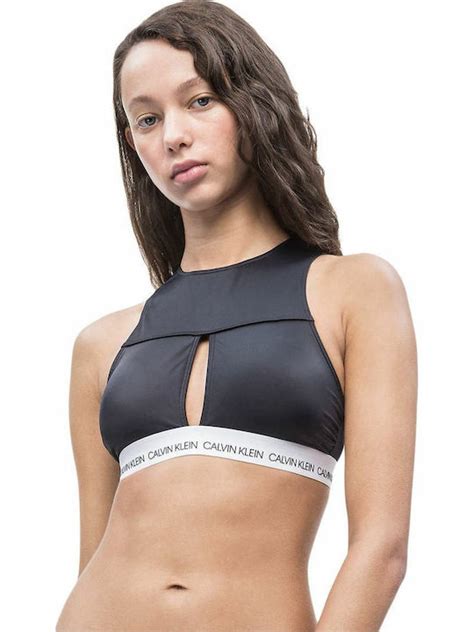 Calvin Klein High Neck Bikini Top Μαύρο KW0KW00583 094 Skroutz gr