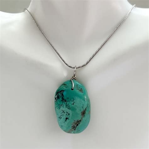 Jewelry Vintage Giant Turquoise Nugget Sterling Silver Necklace