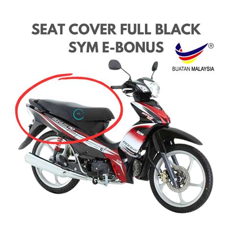 Seat Cover Motor Full Black Sarung Seat Motor Kulit Seat Motor Sym E