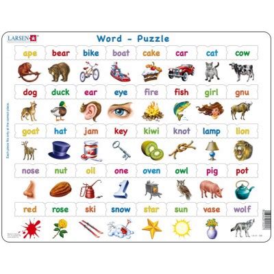 Puzzle Cadre Apprendre L Anglais Quelques Mots En Anglais Larsen