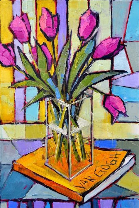 Tulips And Van Gogh By Mona Edulesco In 2024 Abstract Flower Art