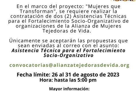 Se requiere contratación de dos 2 Asistencias Técnicas para el