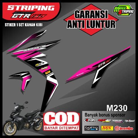 Striping GTR 150 Sticker Lis Variasi Motor Supra GTR PEMBAYARAN BISA