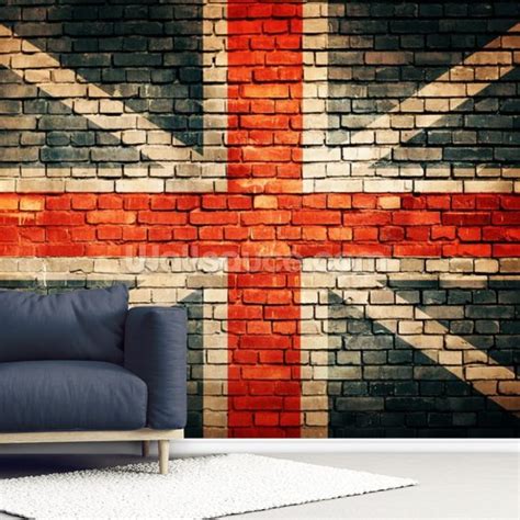 Union Jack On Old Brick Wall Mural Wallsauce Uk