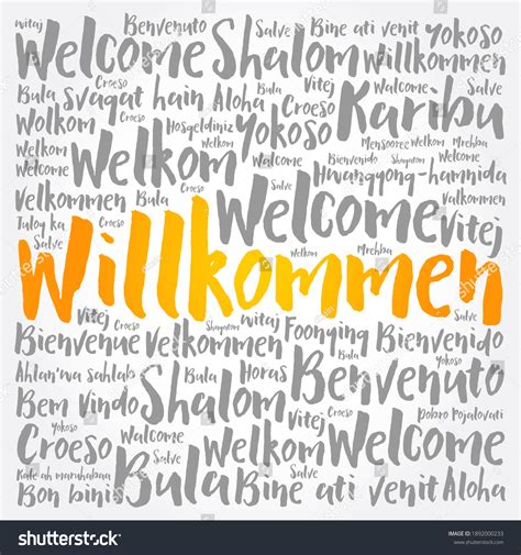 Willkommen Welcome German Word Cloud Different Stock Illustration ...