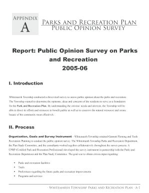 Fillable Online Whitemarshtwp Parks And Recreation Plan Whitemarsh