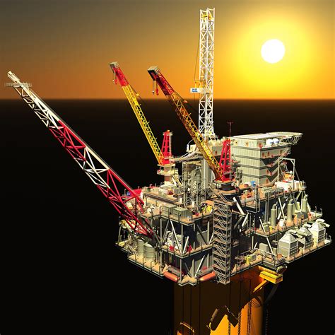 Perdido Oil Rig 3d Asset Cgtrader