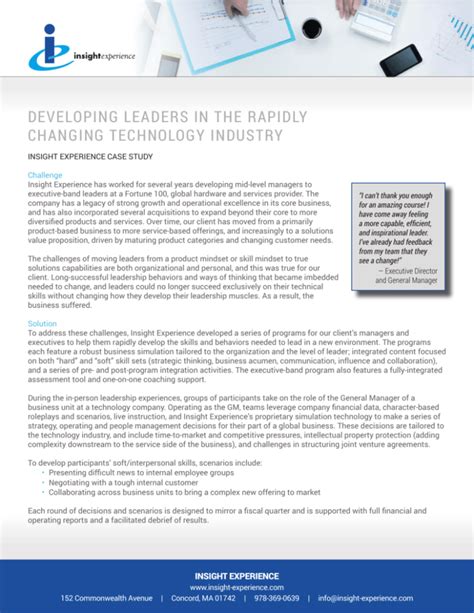 developing leaders in the rapidly changing technology industry