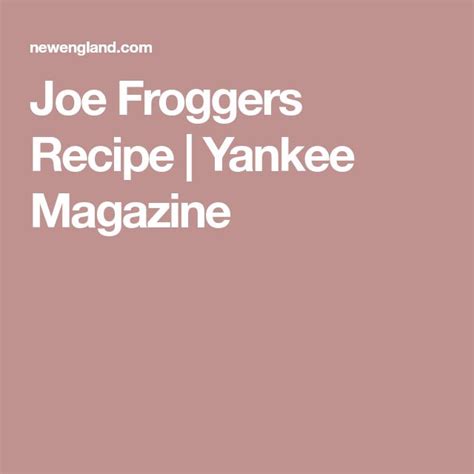 Joe Froggers Recipe I Yankee Magazine