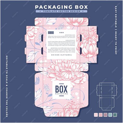 Premium Vector | Packaging box aesthetic floral design 3