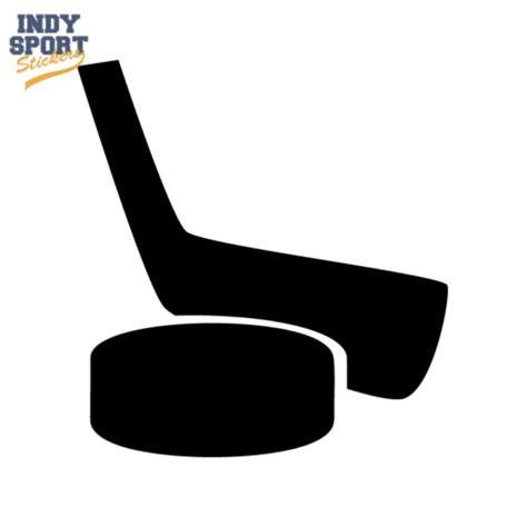 Hockey Puck and Stick Silhouette - Indy Sport Stickers