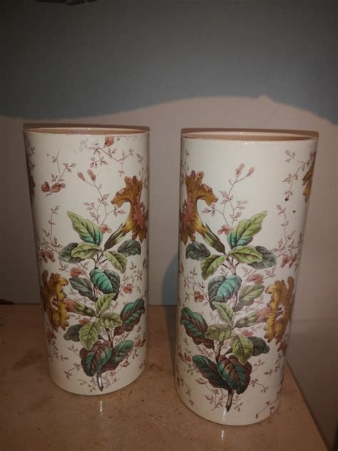 Proantic Paire De Vases Rouleau En Fa Ence Lun Ville