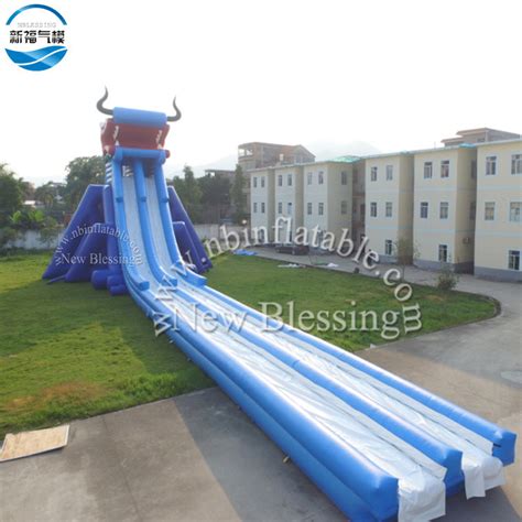 Giant Water Slide Amusement Park High Inflatable Long Slip and Slide ...